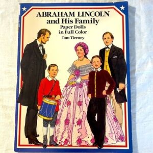 Vintage 1995 Abraham Lincoln and his family paper doll set in full color book